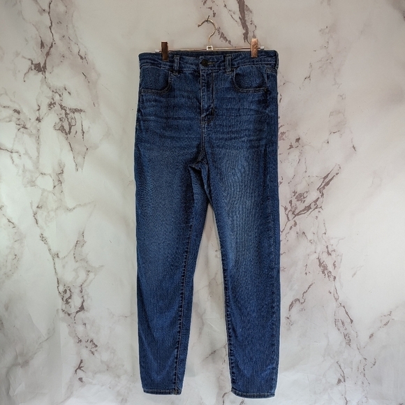 American Eagle Jeans Women 12 Regular High Rise Jegging Skinny Whiskering Medium - Picture 5 of 10